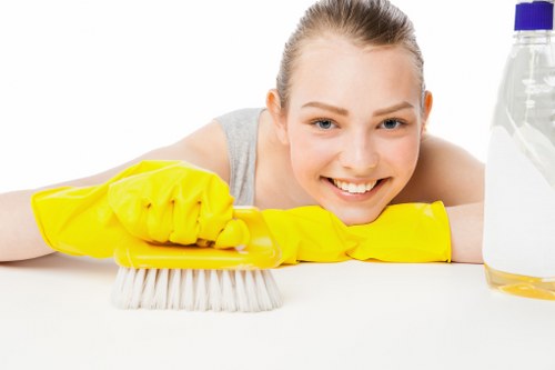 Satisfied customers enjoying clean carpets