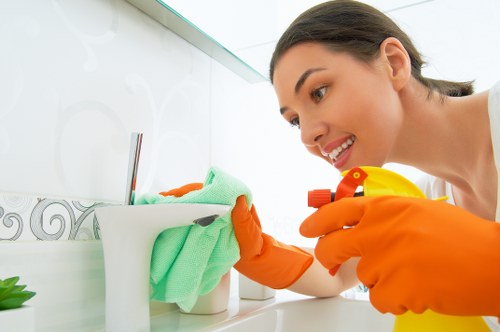 Sophie Clean preparing cleaning supplies for a job