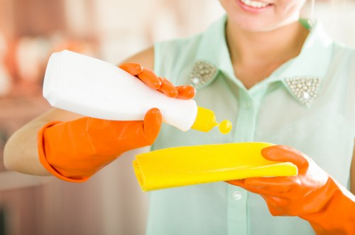 Cleaners preparing equipment for service in Berowra