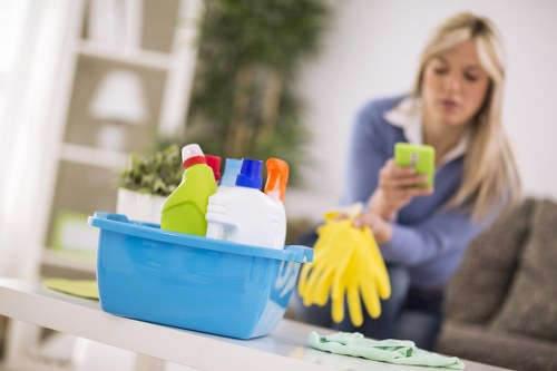 A team of cleaners preparing cleaning equipment in Balcatta